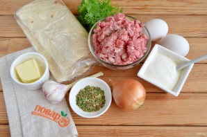 Фарш в лаваше по-провански